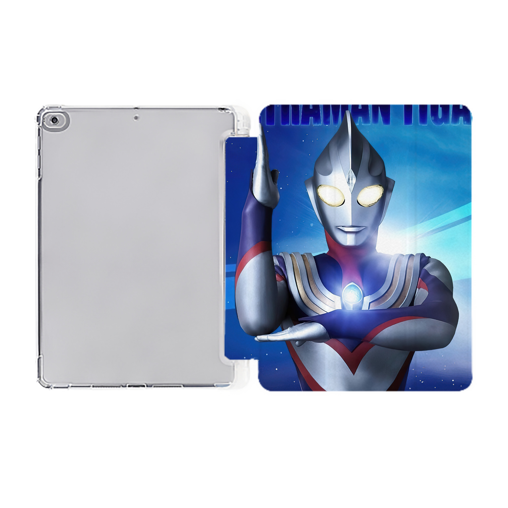 （画像用） ウルトラマン Ultraman IPad ケース ペン収納付き 三つ折りスタンド PUレザー×シリコン 対応機種9.5/10.5/10.9インチ